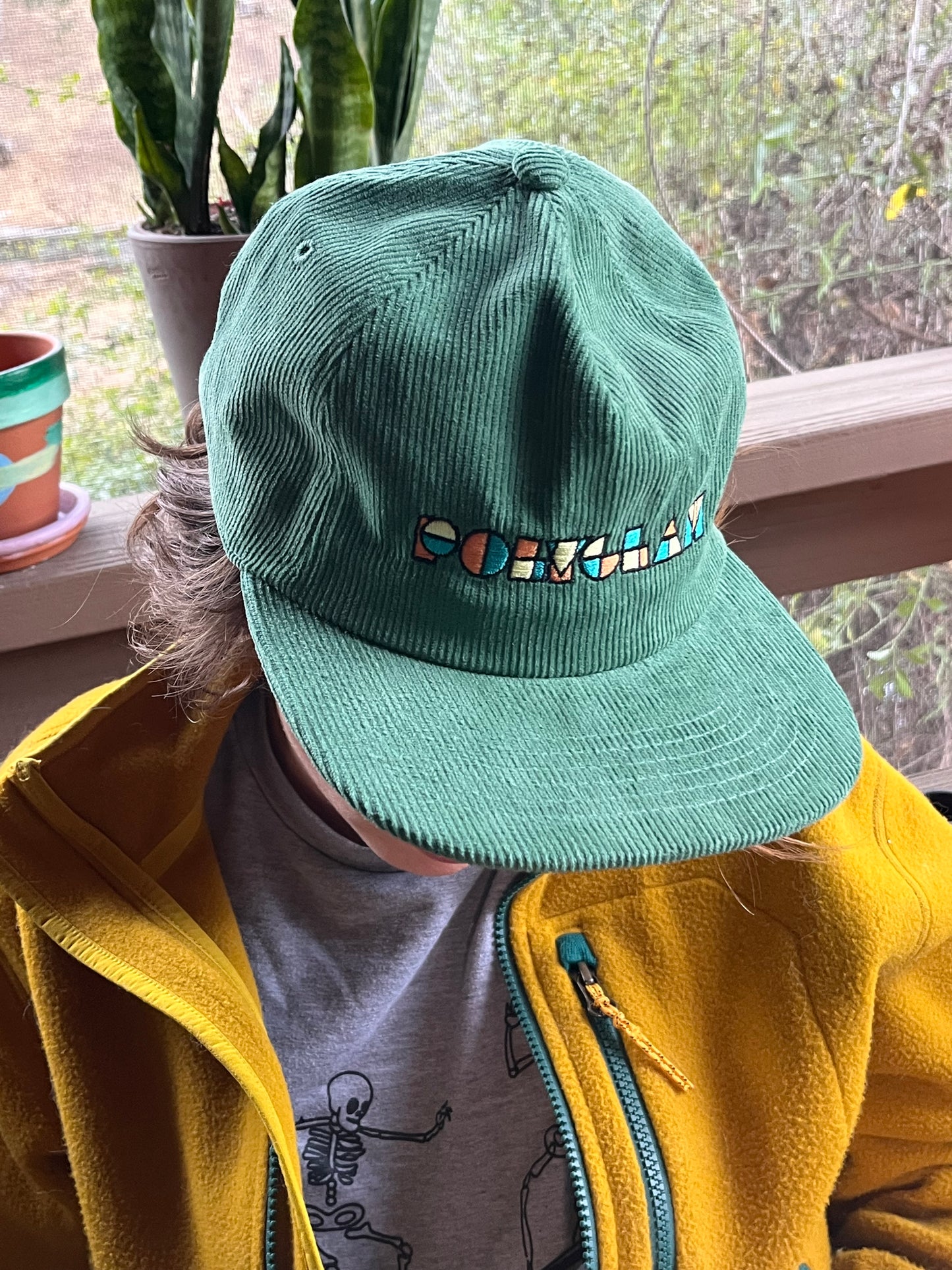 Embroidered Corduroy Hat