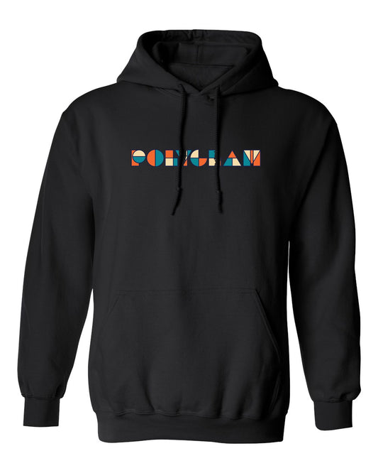 Embroidered hoodie in black
